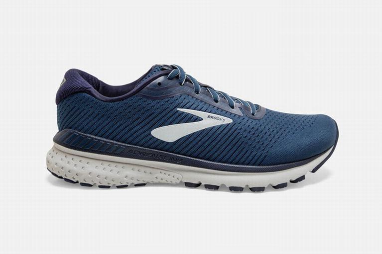 Brooks ADRENALINE GTS 20 Road Running Shoes Mens Outlet - Grey/Navy (MAB472051)